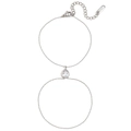Double-layer silver chain bracelet featuring a pear-cut clear zircon stone with 18K plating - Double Layer Waterdrop Zircon Slave Style (Steel) / Steel
