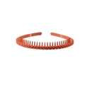 Diadema naranja coral con textura trenzada y dientes antideslizantes para sujeción segura - Estilo de Trenza 172 / Rojo Ladrillo
