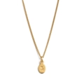Minimalist gold-finished stainless steel necklace featuring an engraved letter L pendant - Necklace + Pendant L