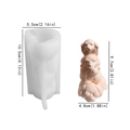 Three stacked puppy silicone mold for DIY candles with size measurements - 3-Stack Dog