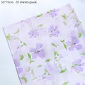 Floral pearlescent tissue paper in light purple with flower pattern, 50x70cm size - 【Purple Cherry Blossom】20 Sheets 50*70cm