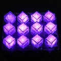 Set of 12 purple LED glowing ice cubes with touch sensor for liquid activation - Purple