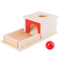 Montessori wooden object permanence box with red ball and tray for early learning - Object Permanence Box 0.41kg