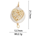 Baroque pearl pendant detail with gold heart flower design and precise measurements - DZ-1385 Heart Hollow Flower