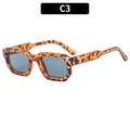 Classic tortoiseshell square sunglasses with blue lenses in a retro neutral style - Tortoise Frame Gray Lens