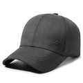 Heren casual baseballpet in antracietgrijs twill met een metalen YS-logo - Verstelbaar / donkergrijs