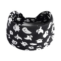 Close-up of black yoga headband with white cartoon ghost patterns for Halloween theme - Ghost (Halloween)