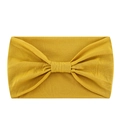 Elastic yellow knotted bow headband for yoga and sports in soft stretch fabric - Ginger Yellow