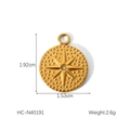 Detailed view of a gold-plated starburst pendant with dimensions 1.92cm by 1.53cm - Octagonal Star Rhinestone Round Style (HC-N40191)
