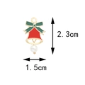 Christmas bell charm with red and green enamel, gold frame, and white pearl drop - 3# Red Bell with Pearl (1.5CM×2.3CM)
