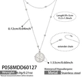 Double-layered stainless steel necklace in silver finish with Evil Eye star pendant - Double Layer Round Evil Eye / 39+5cm / Silver