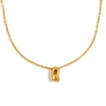 Collier minimaliste en acier inoxydable plaqué or 18 carats avec pendentif lettre R - Lettre R / Or