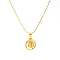 Collana segno zodiacale Vergine dorata con ciondolo tondo traforato e maglia a serpente - Vergine
