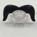 Funny baby pacifier with black mustache design and silicone nipple for infants - Black Cowboy Mustache - Style D