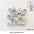 Silver decorative pine cones set 158g for Christmas DIY crafts and festive ornaments - Silver Pinecone / 158g/Pack / Silver