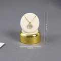 Golden metal jewelry stand with cream velvet pad for necklaces, 6.5cm height - Pendant Stand with Metal Base