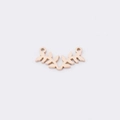 Close-up of golden leaf-shaped stainless steel mirror-polished connector for jewelry making - Rose Gold