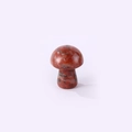Polished red jasper mushroom gemstone ornament with smooth finish on purple background - Sesame Red Stone / 15*20mm