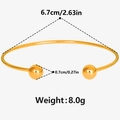 Tabla de tallas detallada para brazalete de acero inoxidable dorado 18K de 8,0g - Dorado