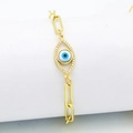 Goldenes Büroklammer-Kettenarmband mit funkelndem Kristall-Evil-Eye-Anhänger - 2# Marquise Böser Blick