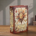 Modello di libro decorativo retrò europeo 2810A-03 con motivo sole, 30x21,5x7,5cm - Locaugirint-Grande