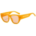 Fashionable bright orange cat-eye sunglasses with translucent lenses for women - Orange Frame Light Tea Lens