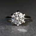 Classic 925 sterling silver ring with a six-prong D color moissanite round cut stone - US 5 / 6-Claw Round 2ct Solitaire-Silver