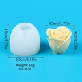 Macro view of 3D rose silicone mold dimensions for DIY candle and ice making - 50-3636-D White (Rose)
