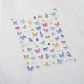 5D embossed nail art stickers with colorful gradient butterflies and stars design M-098 - Dreamy Gradient Butterfly Style (M-098)