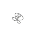 Anello a serpente argento in acciaio inossidabile lucido con trama a scaglie - R305095-Color Acciaio
