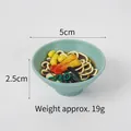 Miniatur japanische Ramen-Schale Schlüsselanhänger mit Garnele und Mais 5cm - Tempura Garnelen Nudeln / Ohne Clip