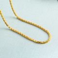 Elegant gold-tone rope chain necklace for women with high-quality twisted link design - 2mm Twist Chain