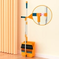 Set scopa e paletta arancione e blu con chiusura magnetica e denti di pulizia peli - [attacco Magnetico] Set Pieghevole In Due Pezzi Arancione