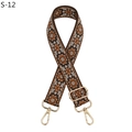 Detail of bohemian floral woven bag strap with adjustable gold zinc alloy lobster clasps - S-12 Coffee Brown Flower