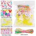 DIY charm jewelry making kit with colorful letter beads and yellow charms set - Yellow Series