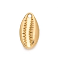 Golden plated stainless steel cowrie shell pendant for DIY jewelry and bracelets - 516# Long Cowrie Shell Pendant Only / 7.5*14mm (2 Pieces/Pack) / Gold
