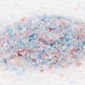 Macro shot of 2-8mm colorful crushed glass stones and white pearls for DIY nail art - Style 9