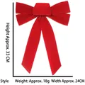 Large red velvet Christmas bow ornament 33x24cm for holiday tree and home decoration - Style A: 24cm*33cm