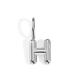 Polished silver bubble letter H pendant charm for DIY necklace or bracelet jewelry - Letter H / Silver