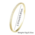Slim gold plated heart bangle with micro-pave zircons and 5.87cm inner diameter - Style 3: Double Row Thin Zirconia