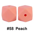 Coppia di perle esagonali in silicone rosa pesca 17mm per accessori fai da te - 58# Pesca