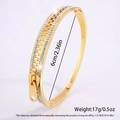 Goldenes Titanstahl-Reißverschluss-Armband mit Strasssteinen und 6cm Durchmesser Details - Gold