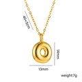 18K gold plated letter O circular pendant necklace with adjustable chain length - Letter O