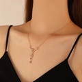 Collana con ciondolo teschio gotico in oro vintage per stili punk e hip hop - Collana Uomo Scheletro Oro (WG-0769)
