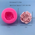 Rosa Silikonform für Pfingstrosen-Kerzen mit fertigem 6cm Blumen-Seifenmuster als Set - Pfingstrose 3893 / Rosa