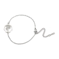 Silver stainless steel chain bracelet featuring an intricate hollow rose flower pendant - Rose / Silver