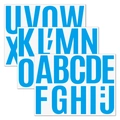Detailed set of 4-inch blue capital letter stickers for DIY wall and car decoration - Blue