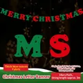Felt Merry Christmas banner with 14 red and green letters and 3m rope for holiday decor - Thick Felt (Alphabet Flags)