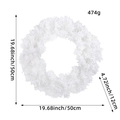 50cm artificial white pine needle Christmas wreath decoration for door and window display - 50cm / White