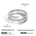 Silberner Wickelring aus Edelstahl im Spiraldesign, wasserfest und hypoallergen - US 8 / Silber